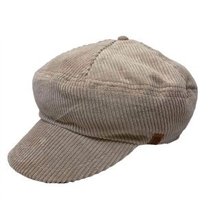 Cream/ivory corduroy newsboy cap